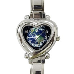 Earth Internet Globalisation Heart Italian Charm Watch by Celenk