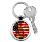 American Flag Usa Symbol National Key Chains (Round)  Front