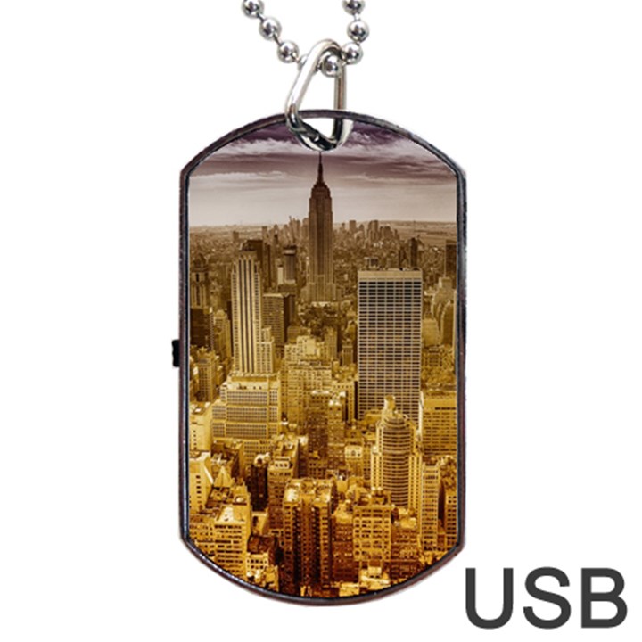 New York Empire State Building Dog Tag USB Flash (Two Sides)