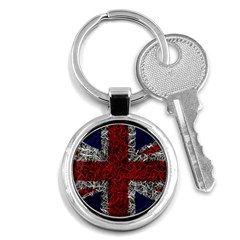 Union Jack Flag Uk Patriotic Key Chains (round)  by Celenk