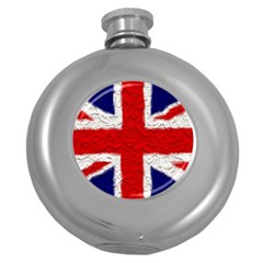 Union Jack Flag National Country Round Hip Flask (5 Oz) by Celenk