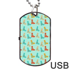 Blue Orange Boots Dog Tag Usb Flash (two Sides) by snowwhitegirl