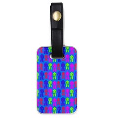 Neon Robot Luggage Tags (one Side)  by snowwhitegirl