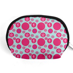 Blue Retro Dots Accessory Pouches (medium)  by snowwhitegirl