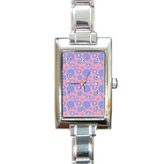 Pink Retro Dots Rectangle Italian Charm Watch by snowwhitegirl