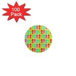 Colorful Robots 1  Mini Magnets (100 pack)  Front