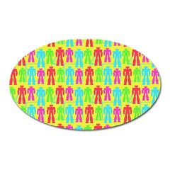 Colorful Robots Oval Magnet by snowwhitegirl