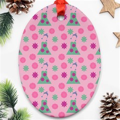 Green Dress Pink Ornament (oval) by snowwhitegirl