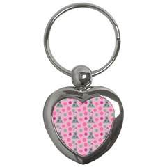 Green Dress Pink Key Chains (heart)  by snowwhitegirl