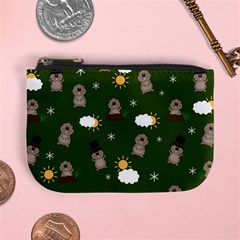 Groundhog Day Pattern Mini Coin Purses by Valentinaart