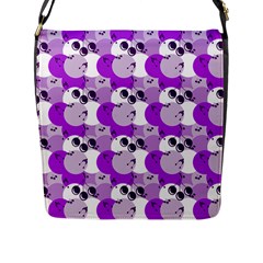 Purple Cherry Dots Flap Messenger Bag (l)  by snowwhitegirl