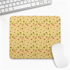 Hats Pink Beige Large Mousepads by snowwhitegirl