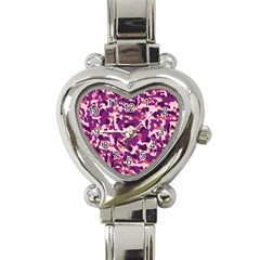 Pink Camo Heart Italian Charm Watch by snowwhitegirl