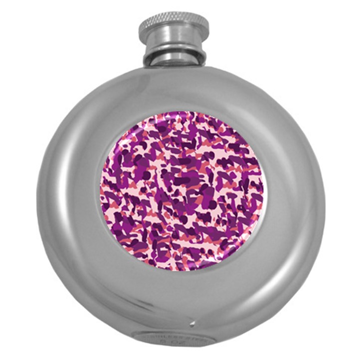 Pink Camo Round Hip Flask (5 oz)