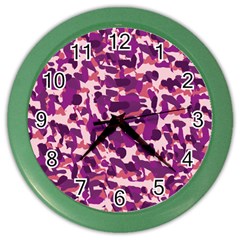 Pink Camo Color Wall Clocks by snowwhitegirl