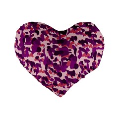 Pink Camo Standard 16  Premium Heart Shape Cushions by snowwhitegirl