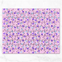 Blue Pink Hearts Rectangular Jigsaw Puzzl by snowwhitegirl