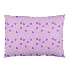 Blue Pink Hearts Pillow Case (two Sides) by snowwhitegirl