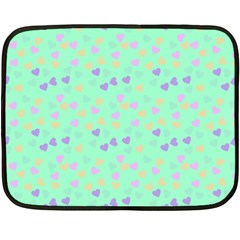 Minty Hearts Double Sided Fleece Blanket (mini)  by snowwhitegirl