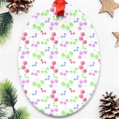 Candy Cherries Oval Ornament (two Sides) by snowwhitegirl