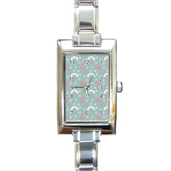 Music Stars Sky Blue Rectangle Italian Charm Watch by snowwhitegirl