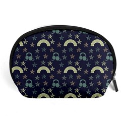 Music Stars Dark Teal Accessory Pouches (large)  by snowwhitegirl