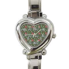 Music Stars Grass Green Heart Italian Charm Watch by snowwhitegirl