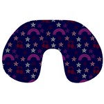 Music Stars Navy Travel Neck Pillows Front