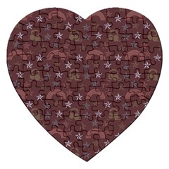 Music Stars Brown Jigsaw Puzzle (heart) by snowwhitegirl