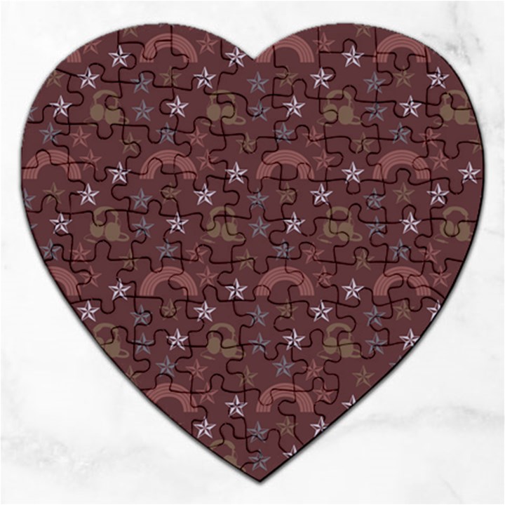 Music Stars Brown Jigsaw Puzzle (Heart)