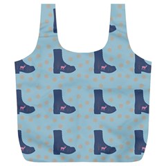 Deer Boots Teal Blue Full Print Recycle Bags (l)  by snowwhitegirl