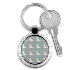 Deer Boots Blue White Key Chains (round)  by snowwhitegirl