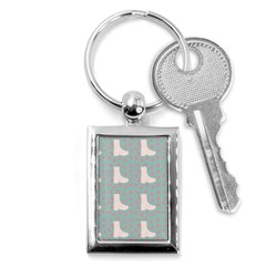 Deer Boots Blue White Key Chains (rectangle)  by snowwhitegirl