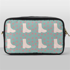 Deer Boots Blue White Toiletries Bags by snowwhitegirl