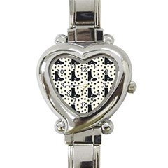 Deer Boots White Black Heart Italian Charm Watch by snowwhitegirl