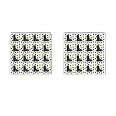 Deer Boots White Black Cufflinks (square) by snowwhitegirl