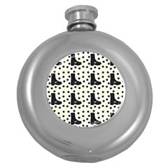 Deer Boots White Black Round Hip Flask (5 Oz) by snowwhitegirl