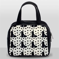 Deer Boots White Black Classic Handbags (2 Sides) by snowwhitegirl