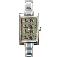 Deer Boots Green Rectangle Italian Charm Watch by snowwhitegirl