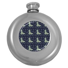 Blue Boots Round Hip Flask (5 Oz) by snowwhitegirl