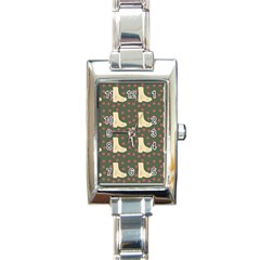 Green Boot Rectangle Italian Charm Watch by snowwhitegirl