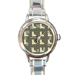 Green Boot Round Italian Charm Watch by snowwhitegirl