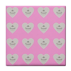 Cupcake Pink Grey Tile Coasters by snowwhitegirl