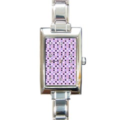 Black White Pink Blue Eggs On Violet Rectangle Italian Charm Watch by snowwhitegirl