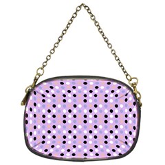 Black White Pink Blue Eggs On Violet Chain Purses (one Side)  by snowwhitegirl