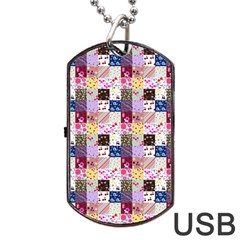 Quilt Of My Patterns Small Dog Tag Usb Flash (one Side) by snowwhitegirl