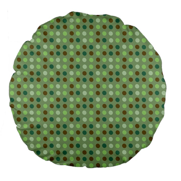 Green Brown  Eggs On Green Large 18  Premium Flano Round Cushions