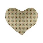 Green Brown Eggs Standard 16  Premium Flano Heart Shape Cushions Front