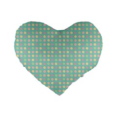 Pink Peach Green Eggs On Seafoam Standard 16  Premium Heart Shape Cushions by snowwhitegirl