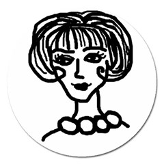 20s Girl Magnet 5  (round) by snowwhitegirl